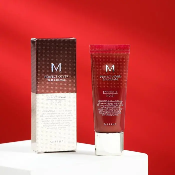 Фото Тональный крем MISSHA M Perfect Cover BB Cream SPF42/PA+++ (No.21/Light Beige) 20 мл Тональный крем MISSHA M Perfect Cover BB Cream SPF42/PA+++ (No.21/Light Beige) 20 мл