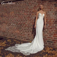 elegant mermaid lace wedding dress sleeveless backless bride dresses sweetheart bridal gown vestidos de novia robe de mari%c3%a9e