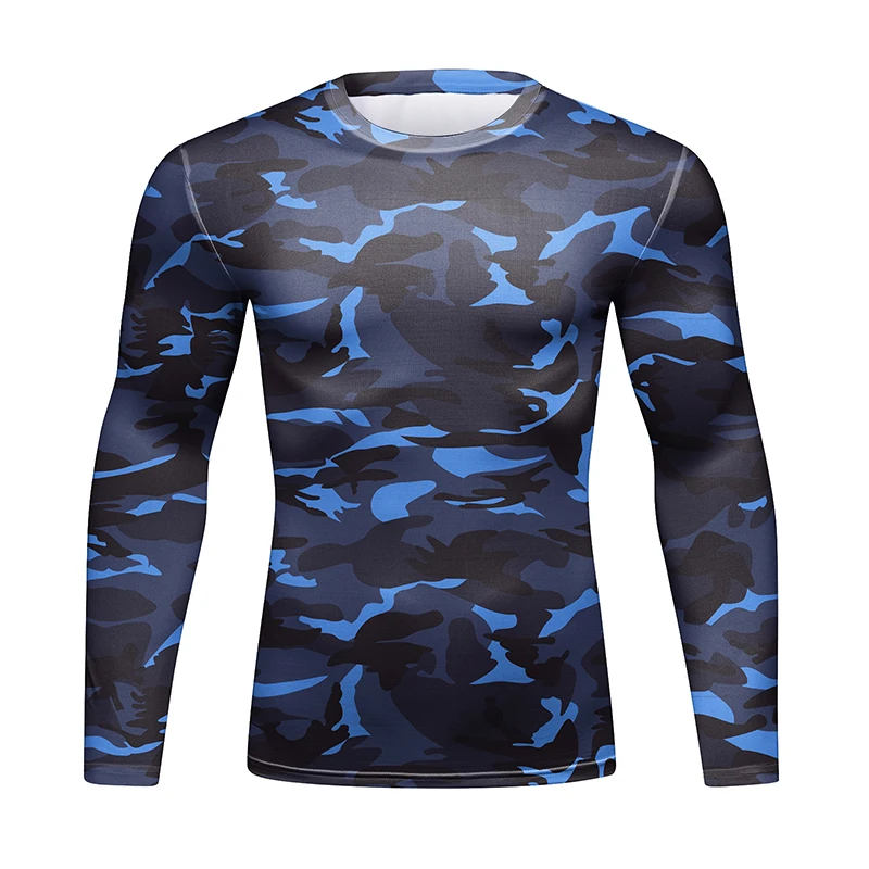 

Design Your Own Sublimation Adult Spandex Compression Men Camo Long Sleeve Sublimated Compression Shirts