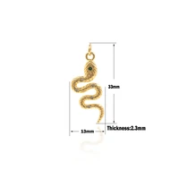 cz micropav%c3%a9 snake charm gold snake pendant necklace snake charm animal charm diy jewelry making accessories 33%c3%9713%c3%972 3mm