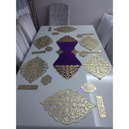 Runner Искусственная кожа презентационный блокнот Скатерти 6 личность 19 шт Таблица