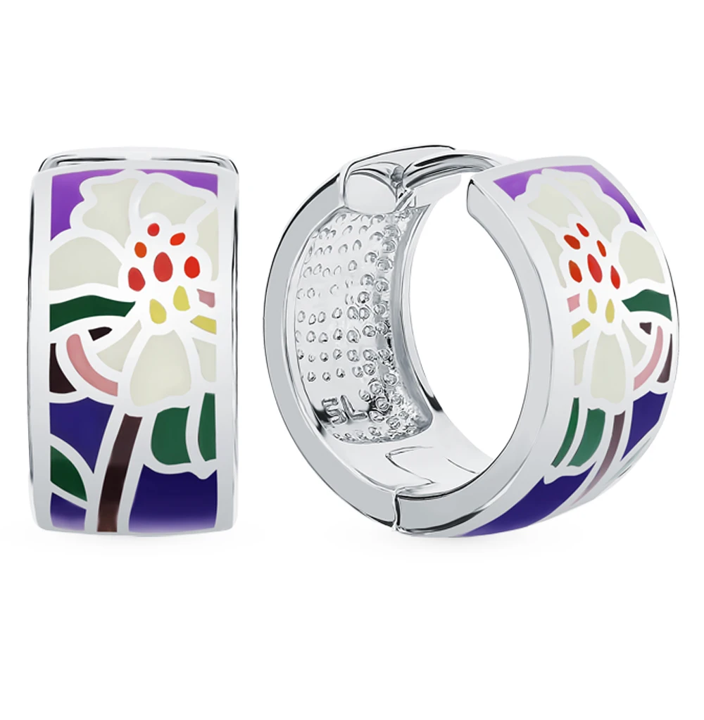 Серебряные серьги с эмалью SUNLIGHT | Украшения и аксессуары