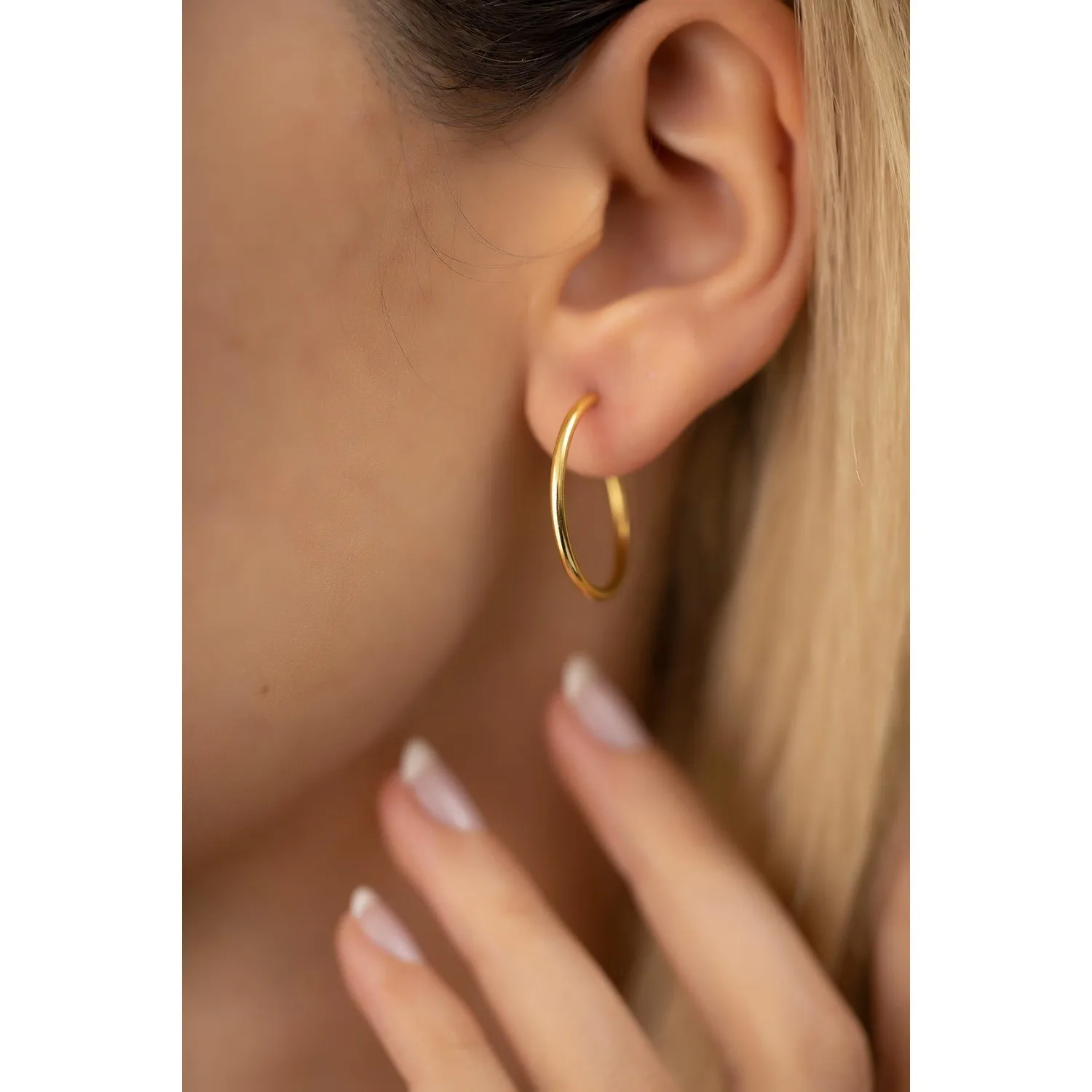 

925 Ring Model Gold Plated Silver Italian Earrings Made Turkey Stylish Design Does Not Tarnish HBV000018OF5T