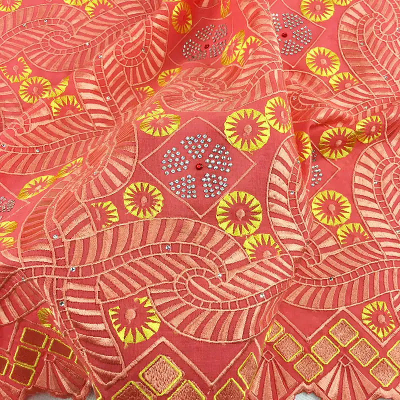 Хлопковая вуаль африканские кружевные ткани высокое качество вышивка мягкая с