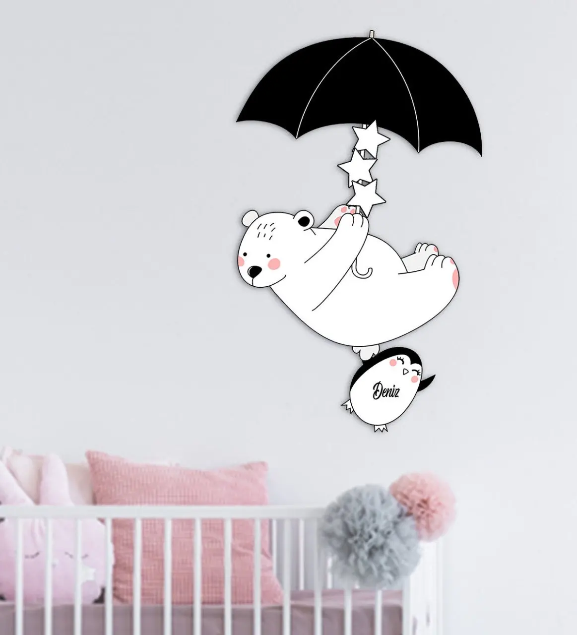 

Персональный милый рисунок животного для детской комнаты деревянный настенный предмет-3