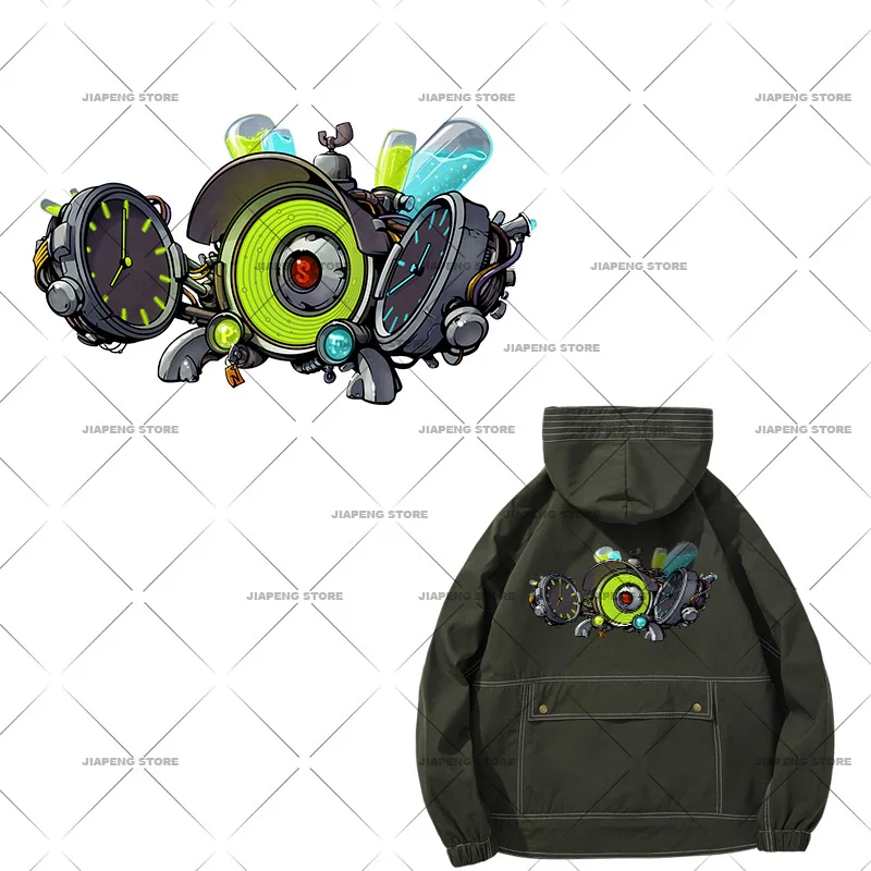 Нашивки с надписью Time Robot термоклейкие нашивки для одежды мультяшная крутая