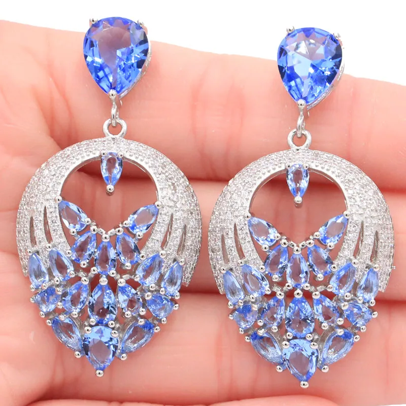 49x25 мм роскошный большой набор украшений создан фиолетовый танзанит Зеленый