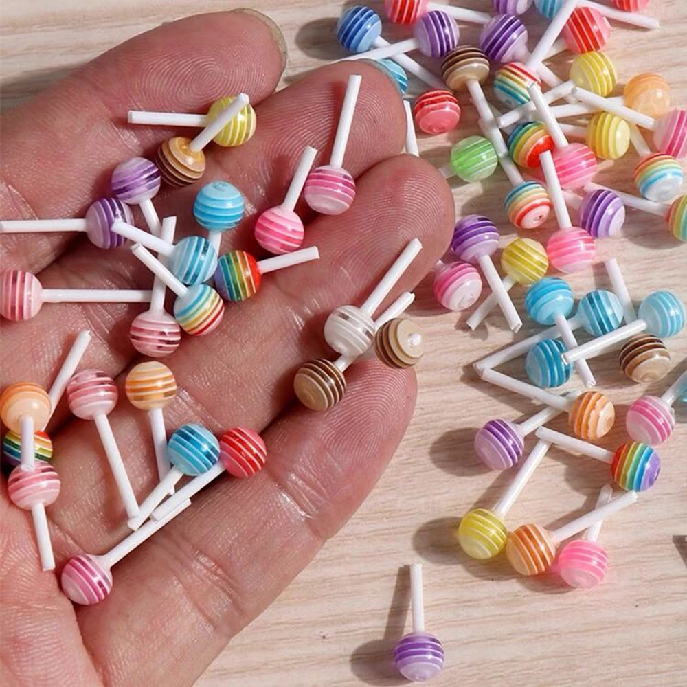 

4-6mm Lollipop Candy For Acrylic Nails Resin Nail Art 50Pcs/20Pcs Mixed Colors Kawaii Aesthetic On Nail Manicure Decoration&-46