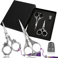 tailor scissors embroidery scissors kits european style retro tailor scissors sewing dressmaking stainless steel 2pcs kit