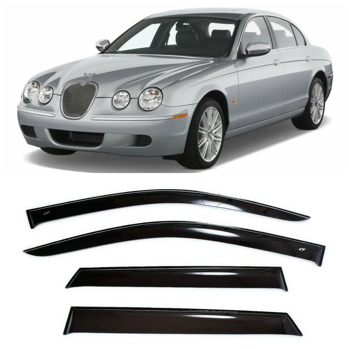 Дефлекторы окон Cobra Tuning J20599 на авто Jaguar S type Sd Sedan 1998 2008 4 шт./комп. ветровики от дождя
