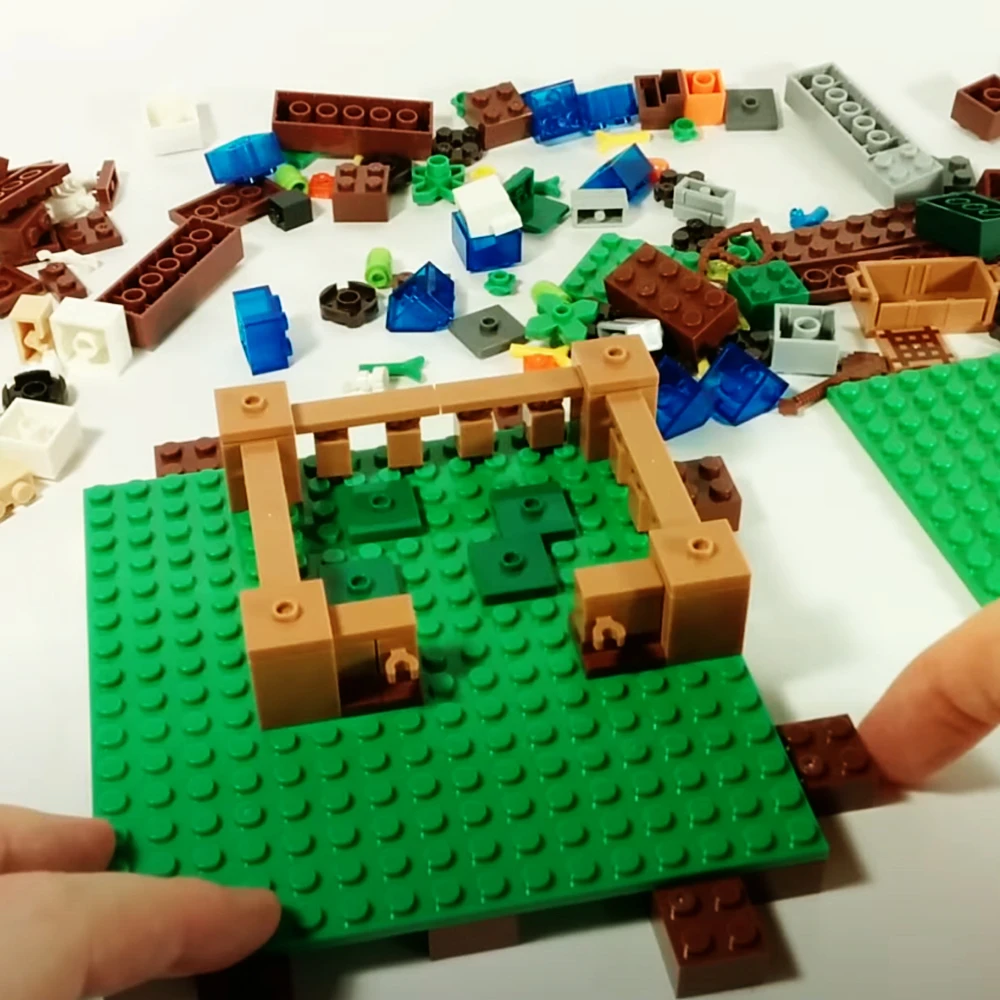Lego Minecraft-dangerous farm Minecraft designer compatible with 262 parts large push blocks | Игрушки и хобби