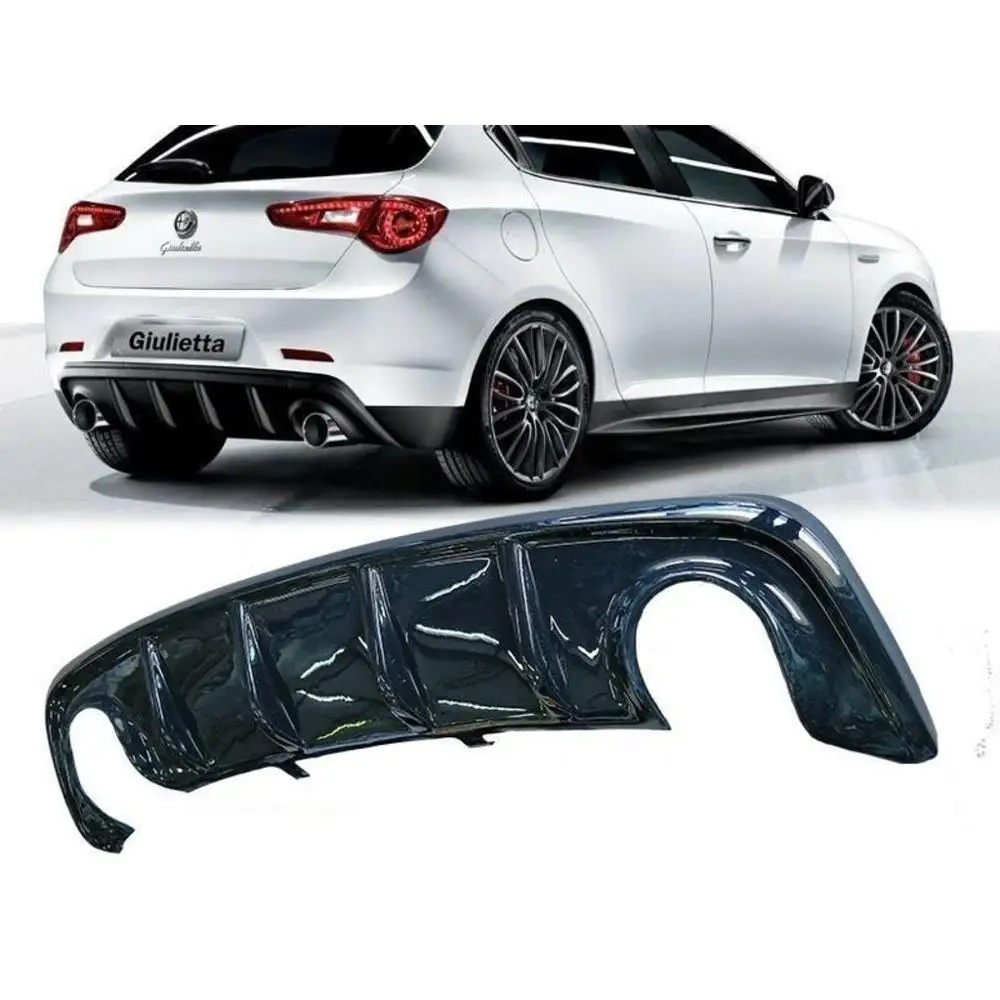 Диффузор для заднего бампера Alfa Romeo Giulietta из АБС пластика черного цвета|Обвесы| |