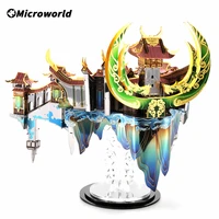 microworld 3d metal puzzle games dragon palace buildings model kits laser cutting assemble jigsaw toys gift for home decoration