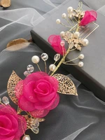hot pink wreath crown festival headband women hair accessories headdress girl floral garland wedding floral headwear