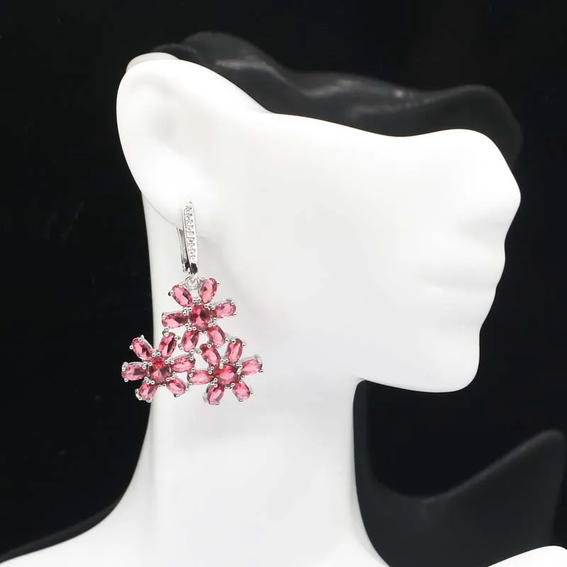 40x28 мм на годовщину ювелирный набор с цветочным принтом гранатовый родолит для