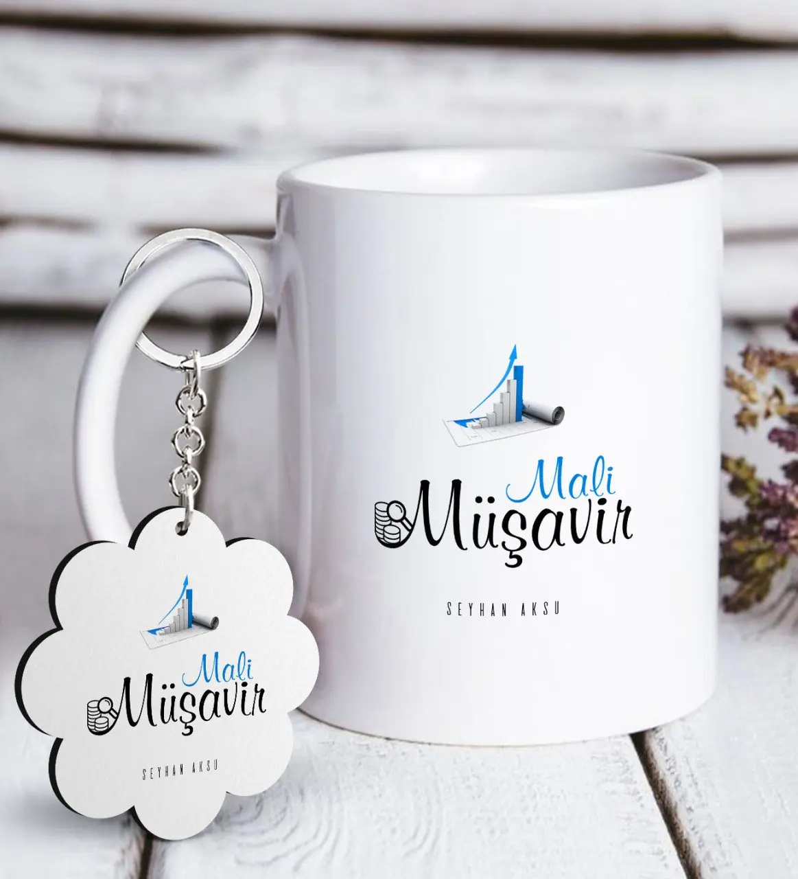 

Personalized Professional Accountant White Mug and Keychain Gift Set