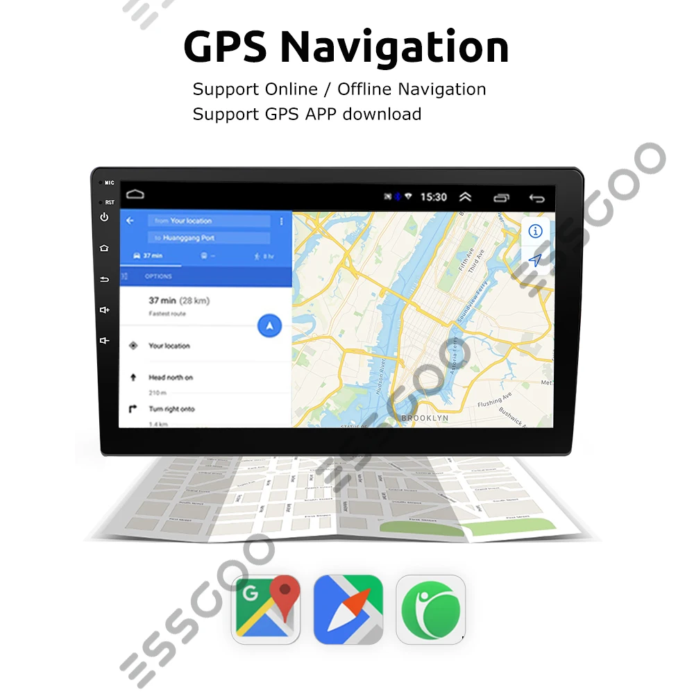 $79.31 ESSGOO 9 inch Android Radio 2 Din Car Stereo GPS Navigation 10'' Carplay Autoradio Wifi Multimedia MP5 Player For Toyota Nissan
