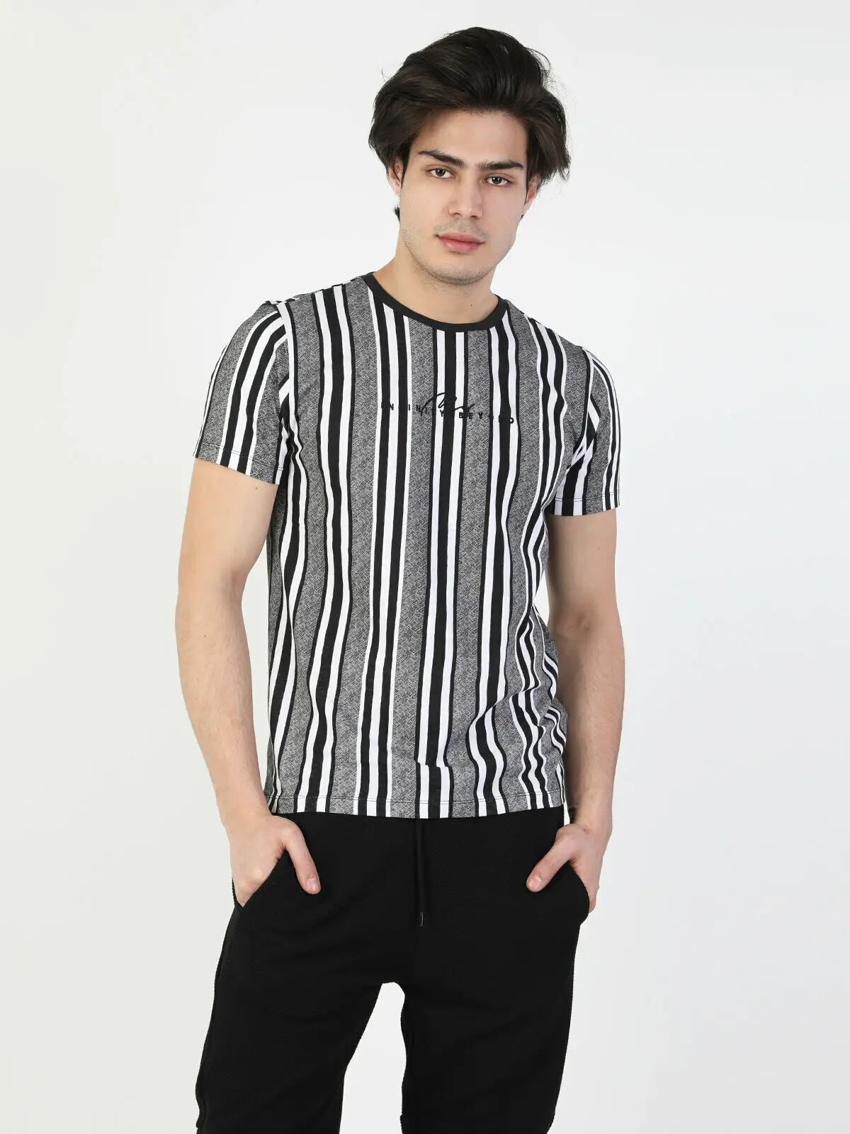 

Colins Men Regular Fit Black Short SleeveTshirt