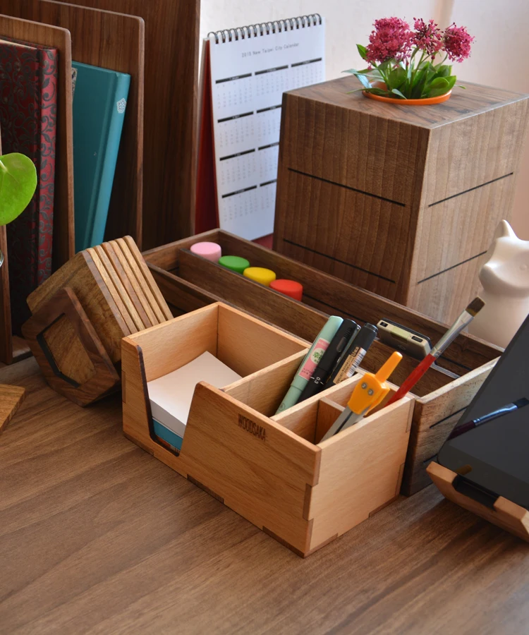 Настольный органайзер из бука WOODSAKA|Подставки для ручек| |