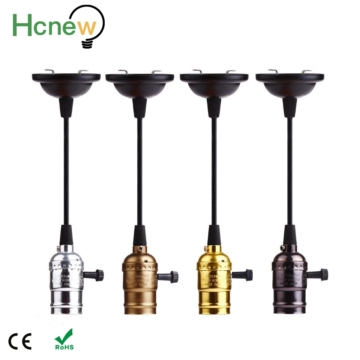 

Винтажный держатель цоколя лампы E27 в стиле ретро, винтовая лампа с алюминиевым лампочка в форме раковины, 4 цвета, с переключателем 110 В/220 В