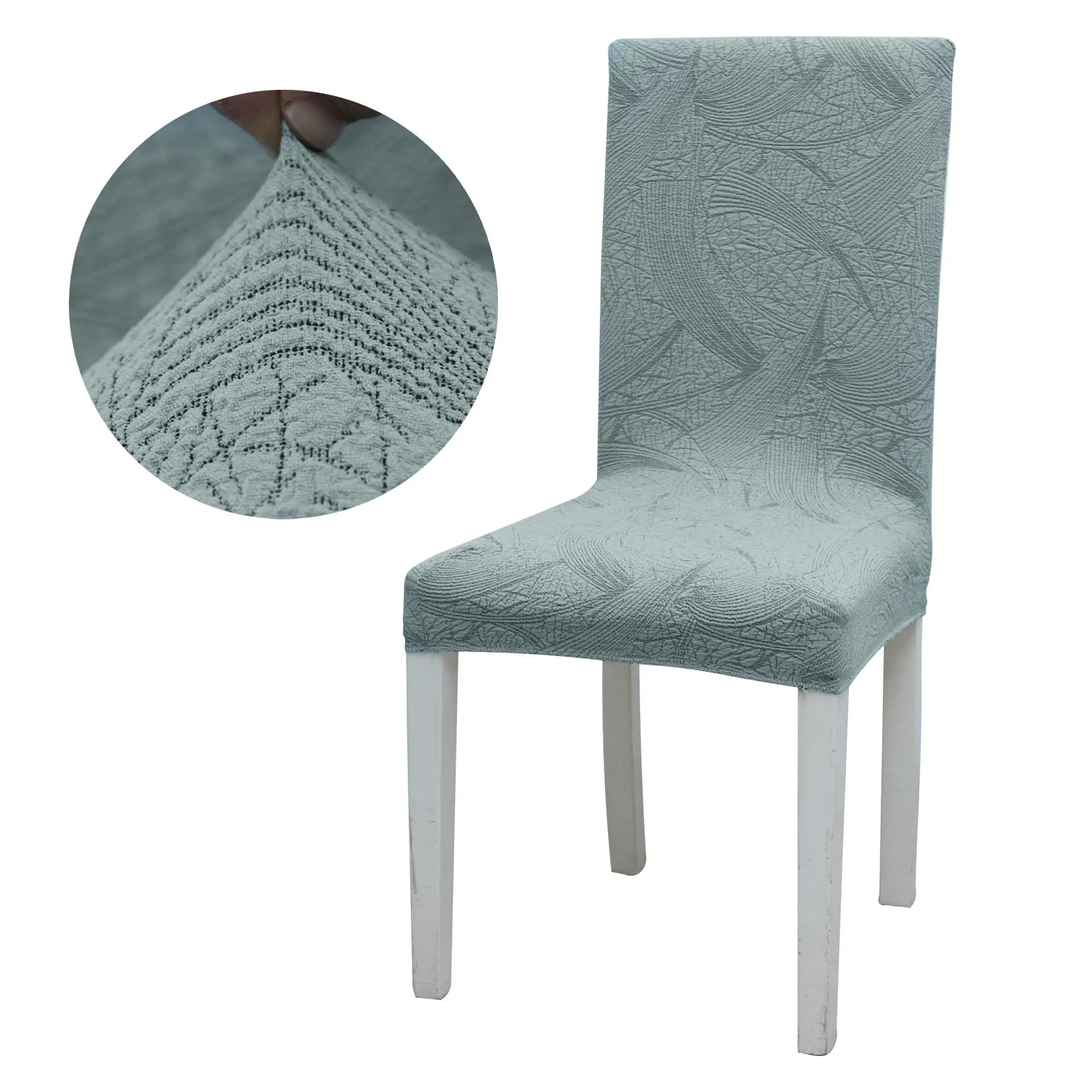 

1/2/4/6 Pcs Jacquard Plain Dining Chair Cover Spandex Elastic Chair Slipcover Case Stretch Chair Cover for Wedding Hotel Banquet
