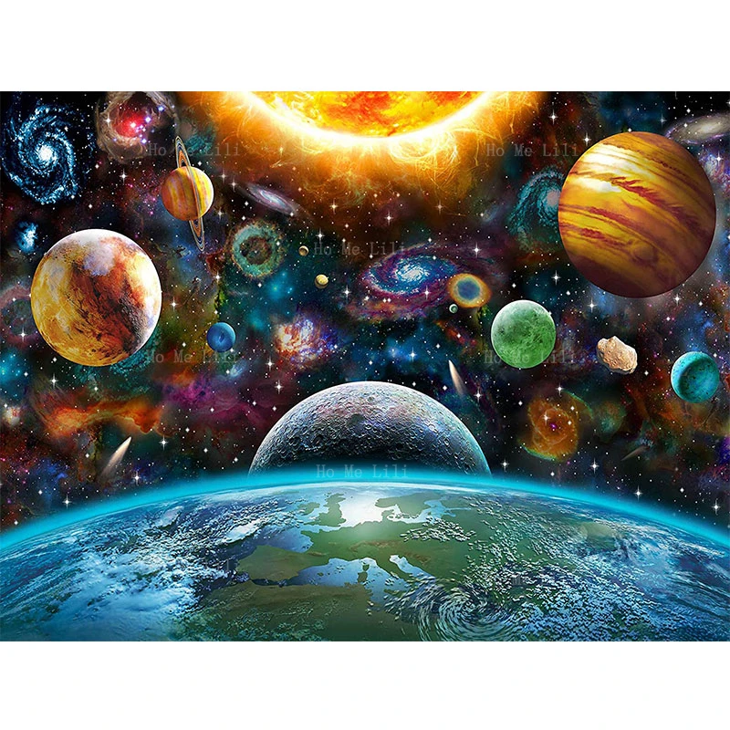 

Astronaut Trippy Space Planet Galaxy Universe Solar System Tapestry Wall Hanging For Bedroom Living Room Apartment Dorm Decor