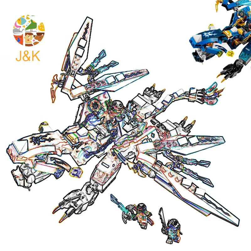 Jay's lightning dragon 70602 серии ниндзя 349 шт Строительный набор Blcok кирпичные совместимые
