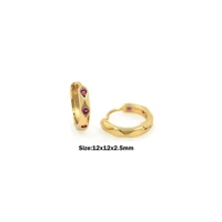 cubic zirconia hoop earrings ladies charming gold fashion jewelry wholesale simple multicolor zircon earrings jewelry