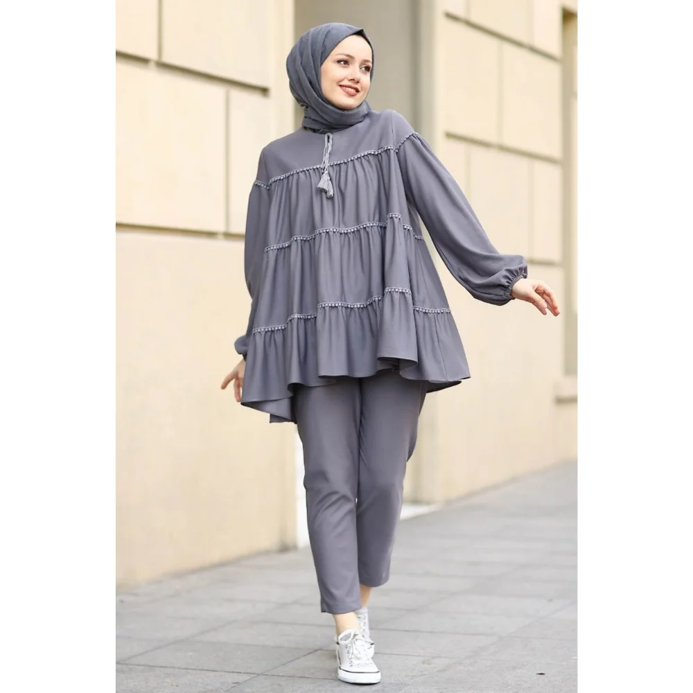 2022 Season Hijab Suit Trend Fashion Fast Delivery Muslim tops Muslim sets Tunic women Abayas Modest tops Muslim tunic Muslim to