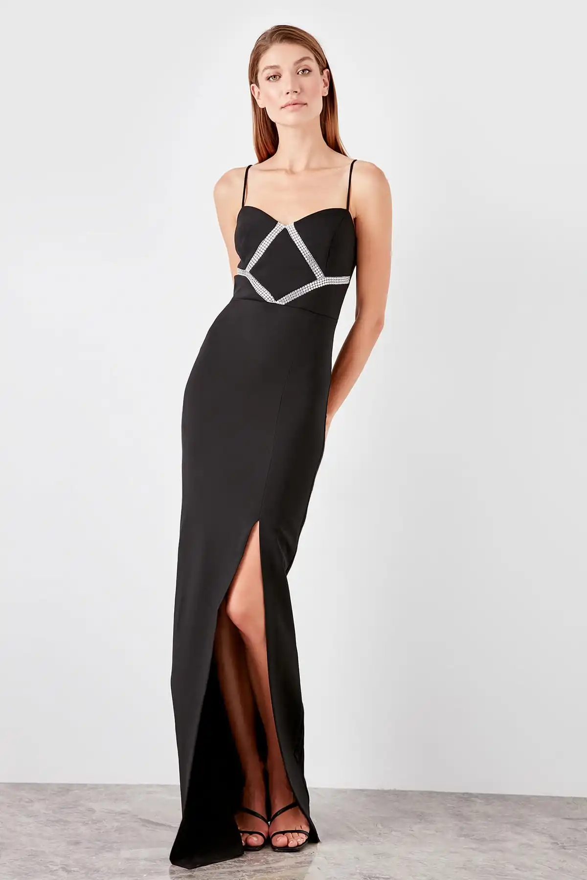 Trendyol аксессуар подробное вечернее платье TPRSS19AE0083 | Свадьбы и торжества