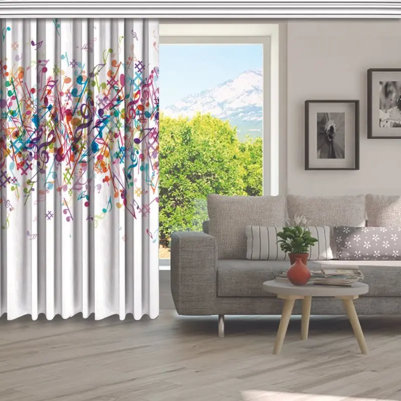 Занавес Красочные Музыкальные ноты узоры праздник забавная музыкальная тема