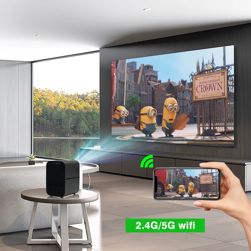 Светодиодный видеопроектор M6A 1080P Android 9.0 портативный проектор для дома Full HD 6000
