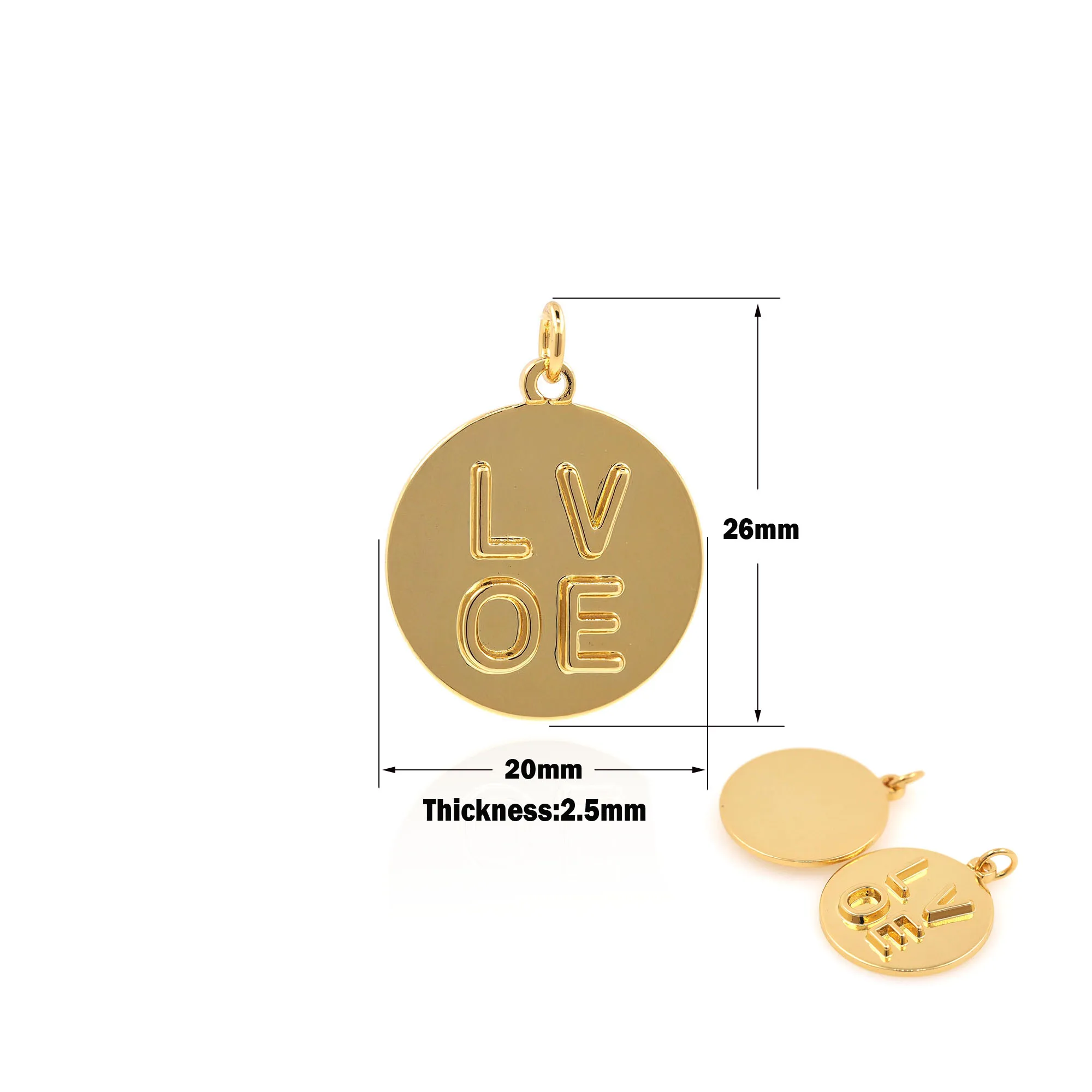 

Gold Filled Round Love Letter Pendant Necklace Bracelet Earrings DIY Handmade Jewelry Making Accessories Valentine's Day Gifts