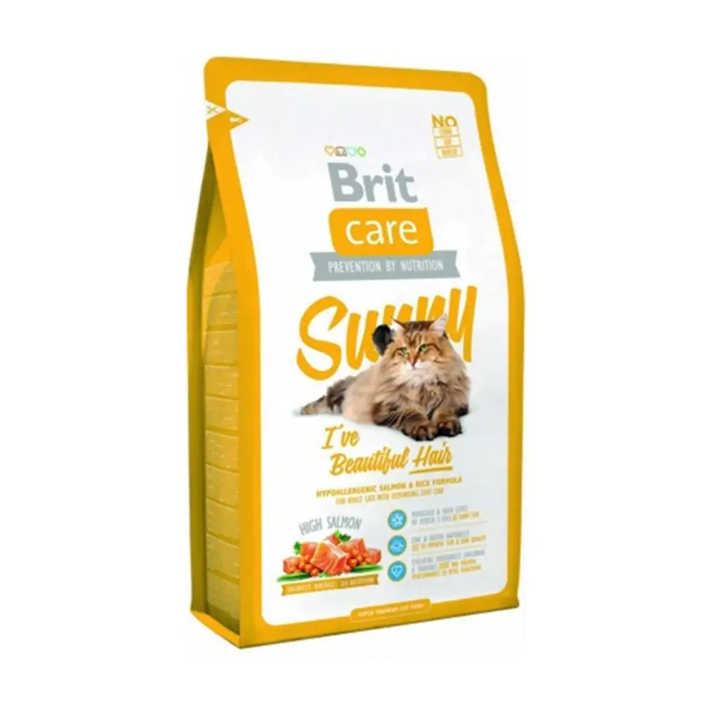 Корм для взрослых и кошек Brit Care с лососем ярких Красивых Перьев 2 кг здорового