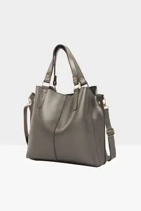 

Turkish Hyper Quality. Three Compartment Snap Detail Women's Bag. Silver Color ( Designer Handbags 2021 Fashion)