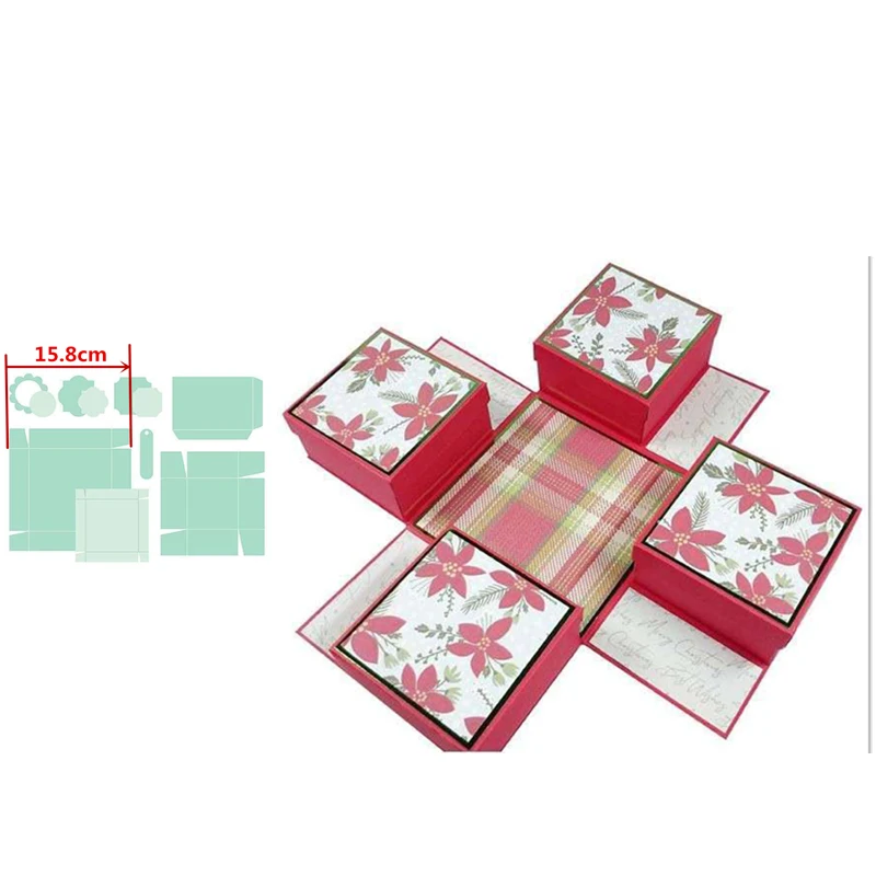 3D средняя взрывающаяся Подарочная коробка набор штампов металлические штампы