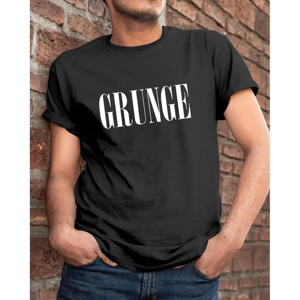 Мужская Футболка из 100% хлопка с принтом Гранж Повседневная модная Унисекс и