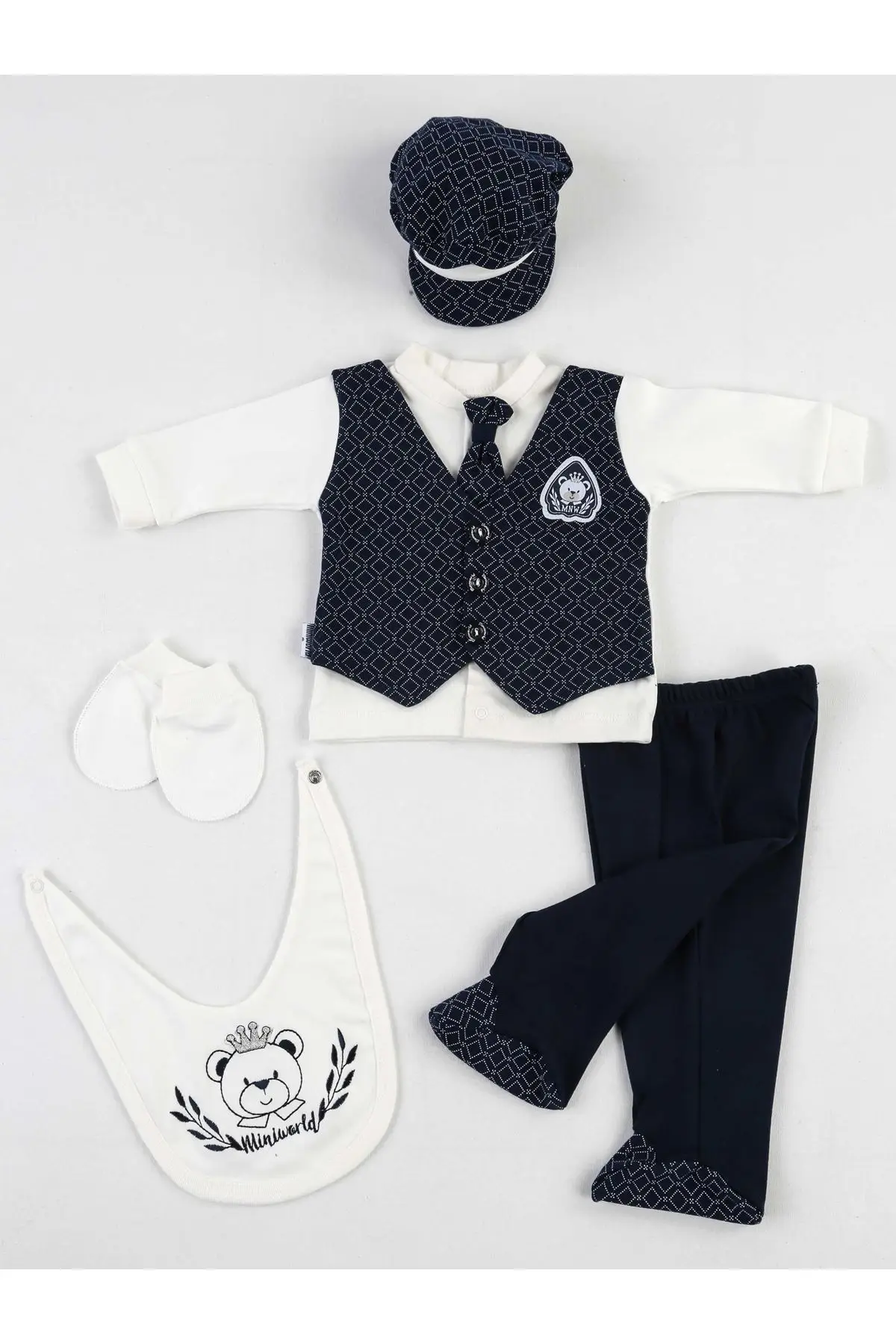 Темно синий белый галстук 5 li новорожденный мужской выход больницы| |