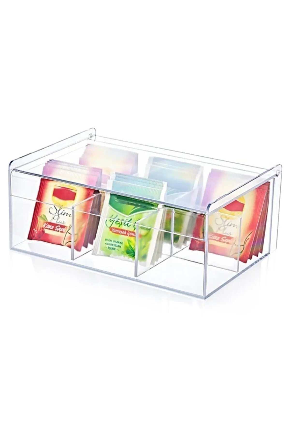 

Tea Box Organizer Coffee 6 Compartment Lid Sachet Herbal Tea Bags Storage Teapot Sugar Container Kitchen Accessory Quality Gift