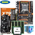 Игровая материнская плата HUANANZHI X79 Deluxe Combo M.2, процессор Xeon E5 2680 V2, кулер, ОЗУ 64 ГБ (4*16 ГБ), RECC GTX1050ti,