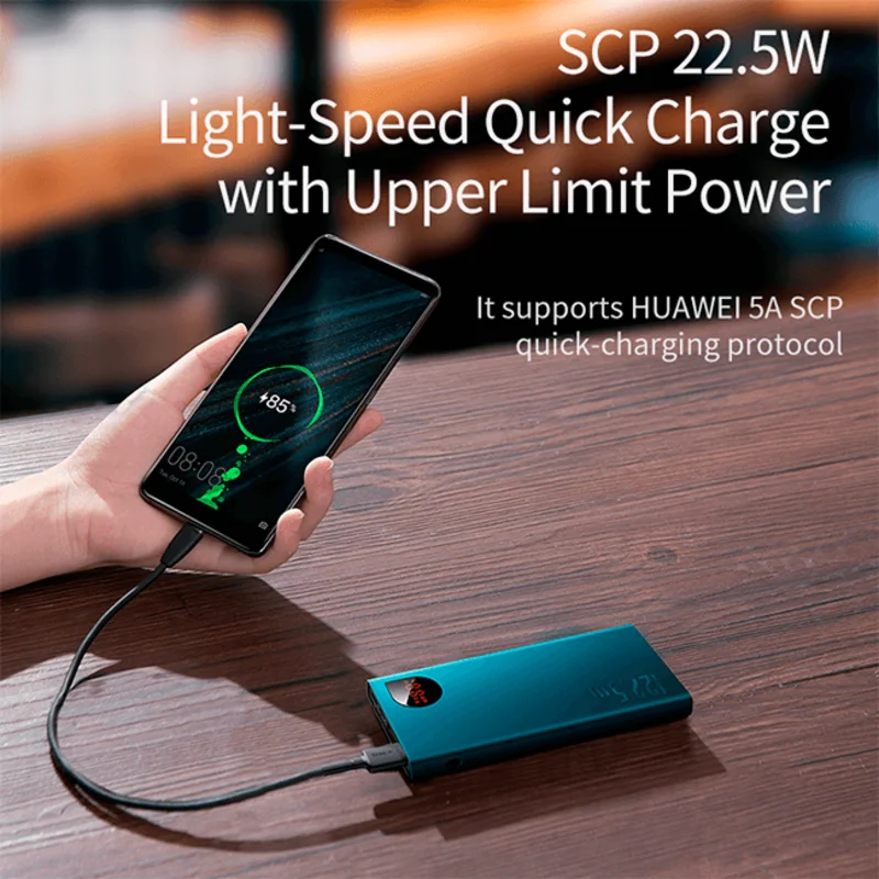Внешний аккумулятор Baseus Adaman Metal Digital Display 22.5W PD3.0+QC3.0 10000mAh Быстрая зарядка Iphone Xiaomi