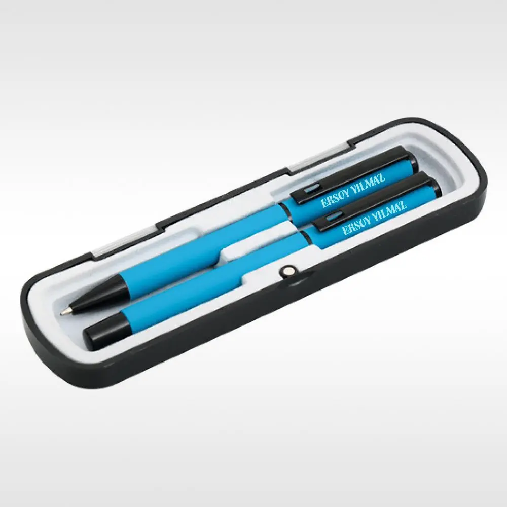 

Personalized 2'li Pen Set (Turquoise)