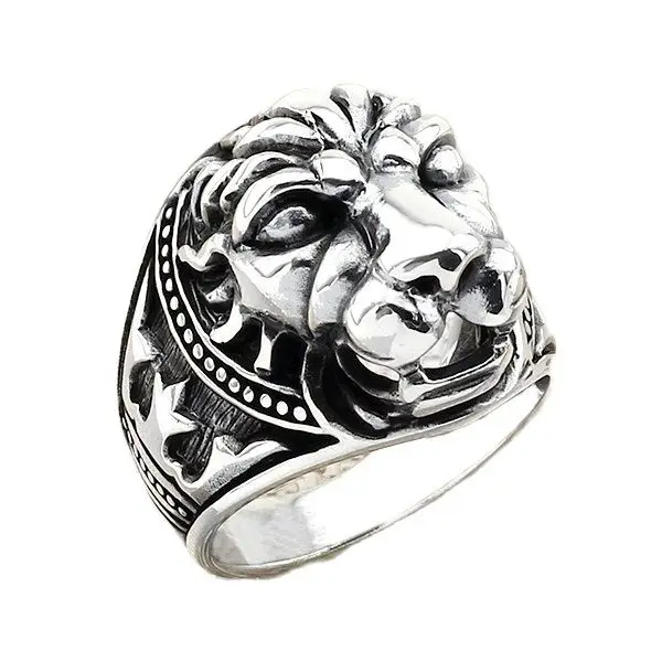 

Стерлингового серебра Король Лев кольцо печатка кольцо ручной работы серебристого цвета; Для мужчин кольцо серебро Для женщин Для мужчин к...