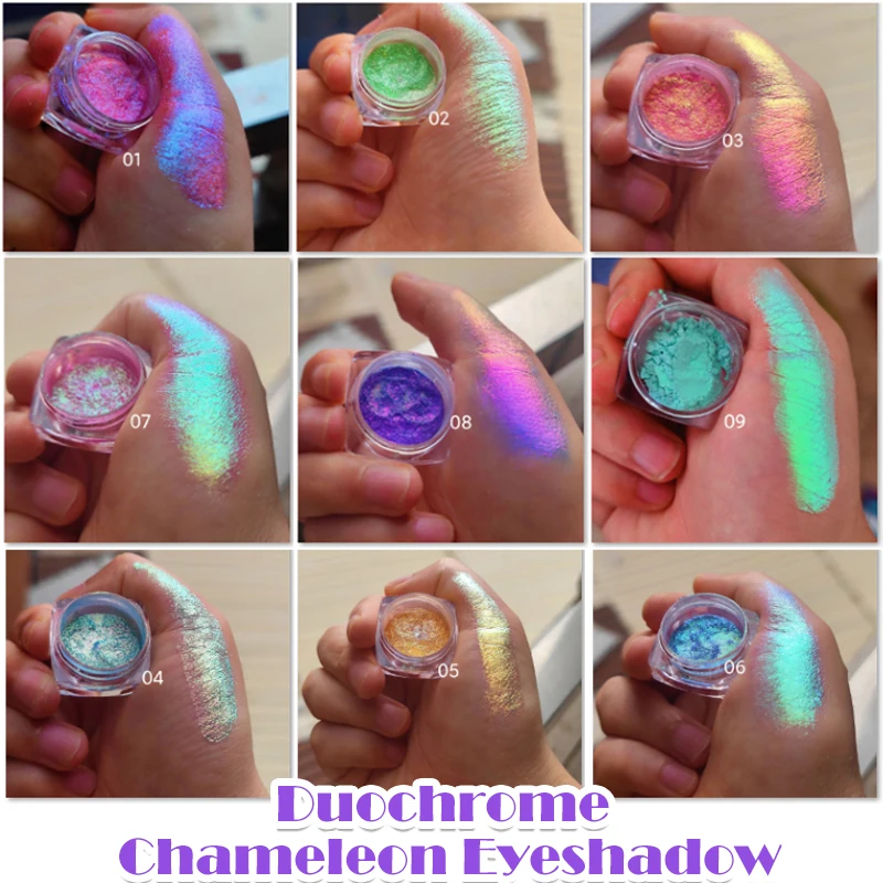 

MultiChrome Shifting Pigments Chameleon Eyeshadow Duochrome Chameleon Eyeshadow Infinite Chrome Shining Eyeshadow 0.2g