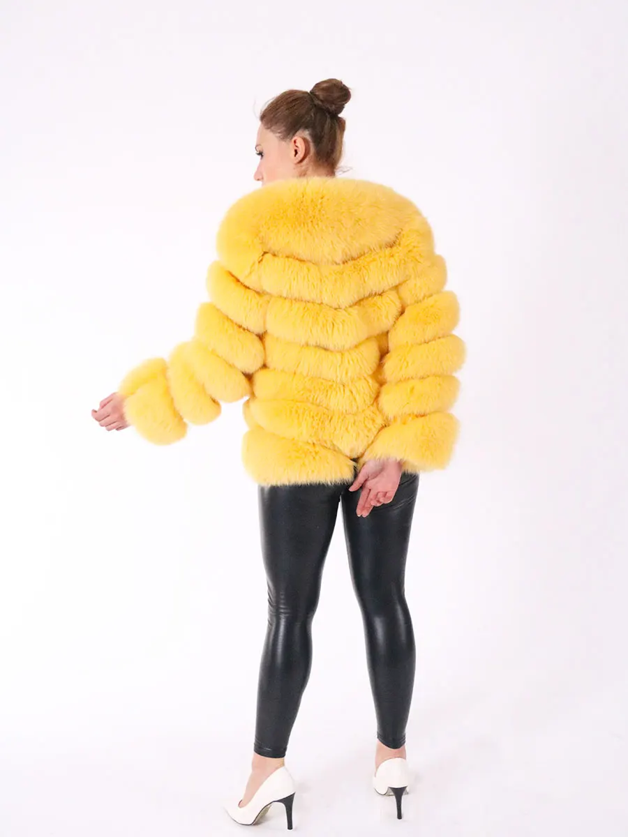 Fashion winter warm fur  coat natural fox fur coat real fox fur jacket winter thick warm coat 2021
