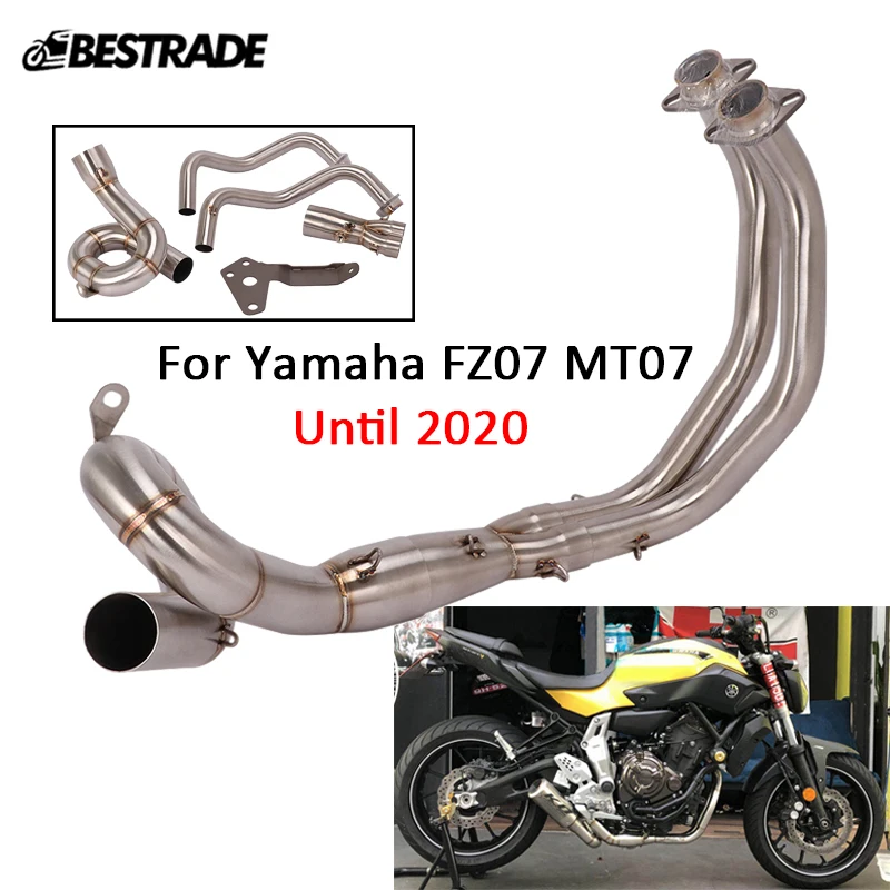 

For Yamaha FZ07 MT07 Until 2020 Motorcycle Exhaust System Header Link Pipe Front Mid Connection Tip Stainless Stee Slip On 51mm