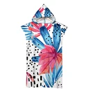 Красочные летние Тропические Платья с узором в виде листьев, на открытом воздухе взрослых с капюшоном пляжное полотенце-пончо халат пляжные полотенца для женщин мужской Халат AHT4