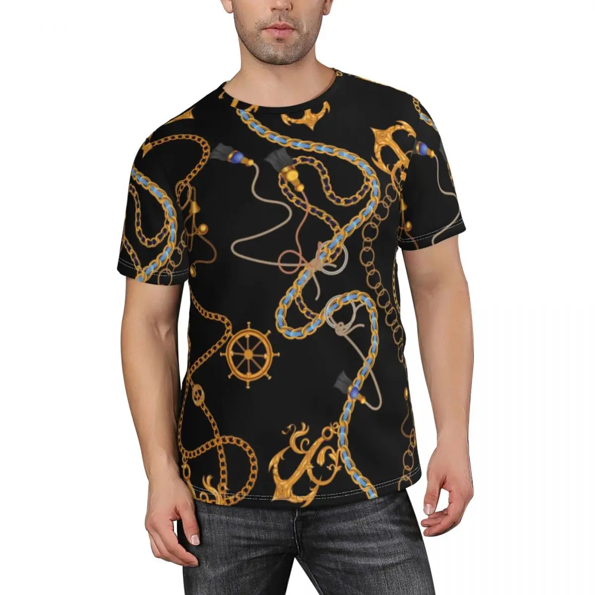 

Men's Summer Tops Shirt Beach TShirt For Men Casual Short Sleeve Clothes T-Shirt Hip Hop 3D Printing O-NeckTop