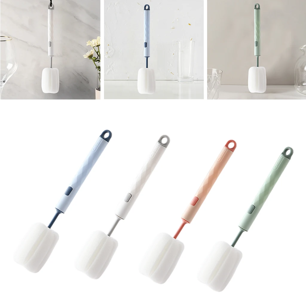 

Sponge Cup Brush Rinses Clean Removable Scrubs The Bottom for Water Bottles