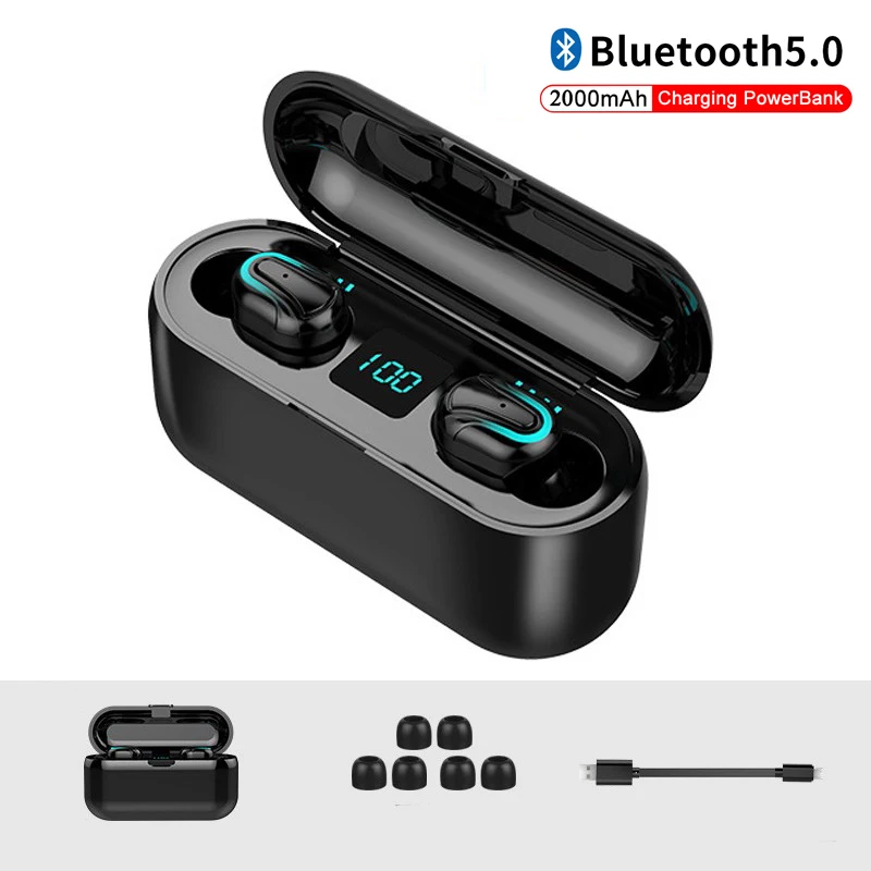 Bluetooth 5,0 наушники беспроводные наушники Blutooth наушники Handsfree спортивные наушники игровая гарнитура телефон PK HBQ - Цвет: Белый